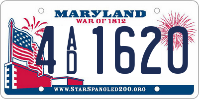 MD license plate 4AD1620