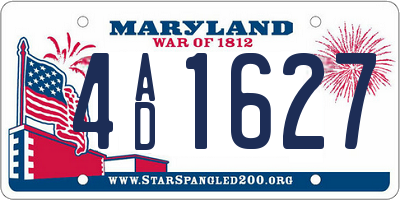 MD license plate 4AD1627