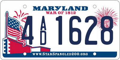 MD license plate 4AD1628