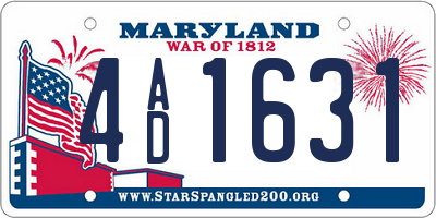 MD license plate 4AD1631