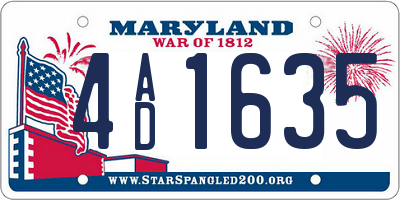 MD license plate 4AD1635