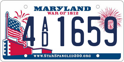 MD license plate 4AD1659