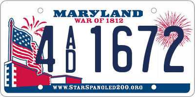 MD license plate 4AD1672