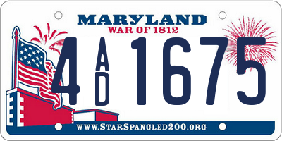 MD license plate 4AD1675