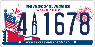 MD license plate 4AD1678