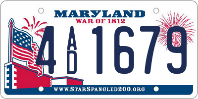 MD license plate 4AD1679