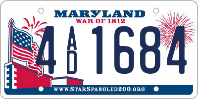 MD license plate 4AD1684