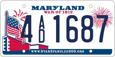 MD license plate 4AD1687