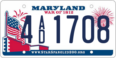 MD license plate 4AD1708