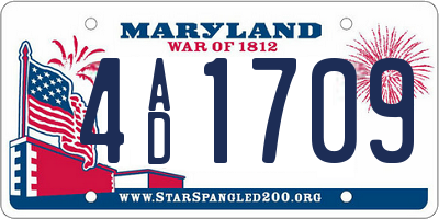 MD license plate 4AD1709