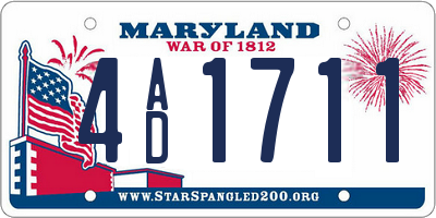 MD license plate 4AD1711
