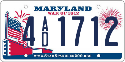 MD license plate 4AD1712