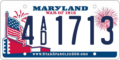 MD license plate 4AD1713