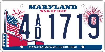 MD license plate 4AD1719