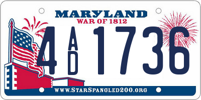 MD license plate 4AD1736