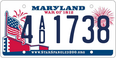 MD license plate 4AD1738
