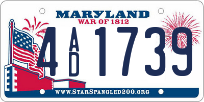 MD license plate 4AD1739