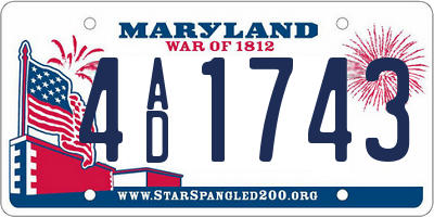 MD license plate 4AD1743