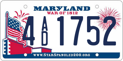MD license plate 4AD1752