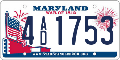 MD license plate 4AD1753