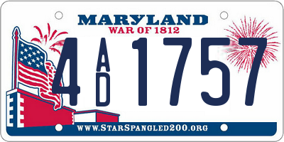 MD license plate 4AD1757