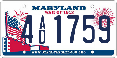 MD license plate 4AD1759