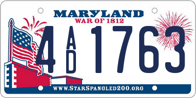MD license plate 4AD1763