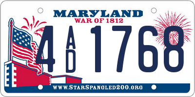 MD license plate 4AD1768