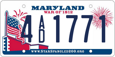 MD license plate 4AD1771