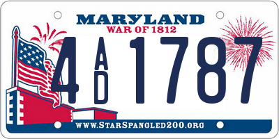 MD license plate 4AD1787