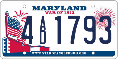 MD license plate 4AD1793