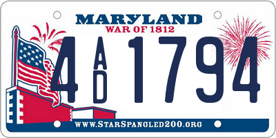 MD license plate 4AD1794