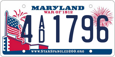 MD license plate 4AD1796