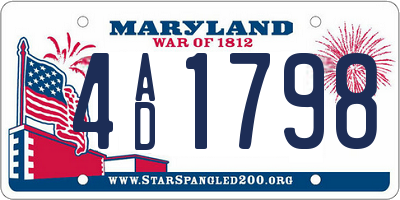 MD license plate 4AD1798