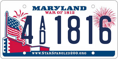 MD license plate 4AD1816