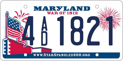 MD license plate 4AD1821
