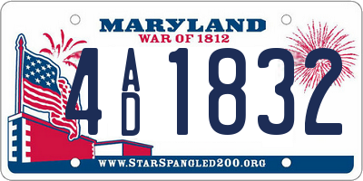 MD license plate 4AD1832