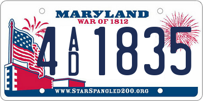 MD license plate 4AD1835