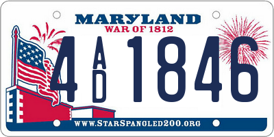MD license plate 4AD1846