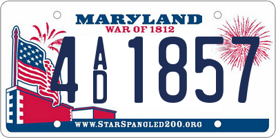 MD license plate 4AD1857