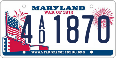MD license plate 4AD1870