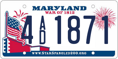MD license plate 4AD1871