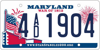 MD license plate 4AD1904
