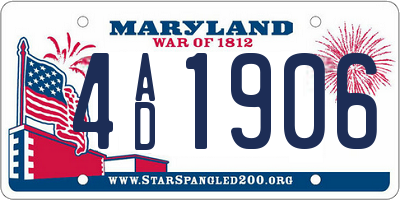 MD license plate 4AD1906