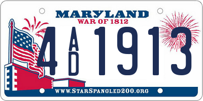 MD license plate 4AD1913