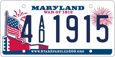 MD license plate 4AD1915