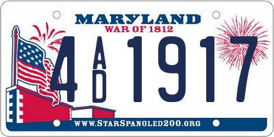 MD license plate 4AD1917