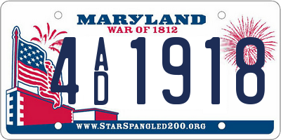 MD license plate 4AD1918