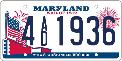 MD license plate 4AD1936