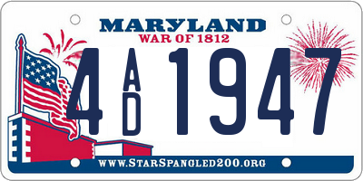 MD license plate 4AD1947